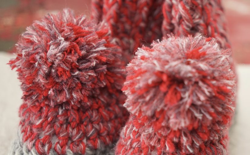 Here are the uggliest red pompon booties!